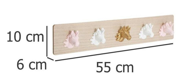 Cuier cu unicorni, 5 cârlige