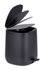 Cos de gunoi pentru baie cu pedala DAVOS, negru mat, 5 L, Wenko