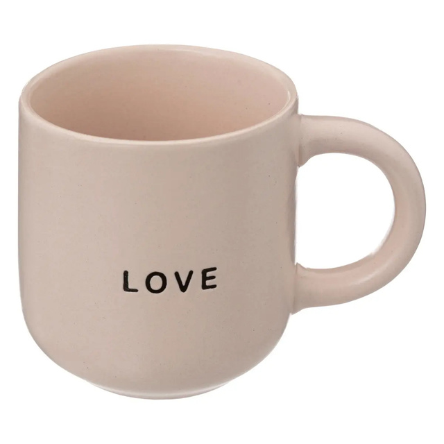 Set de 4 căni ceramice cu suport din bambus, 240 ml