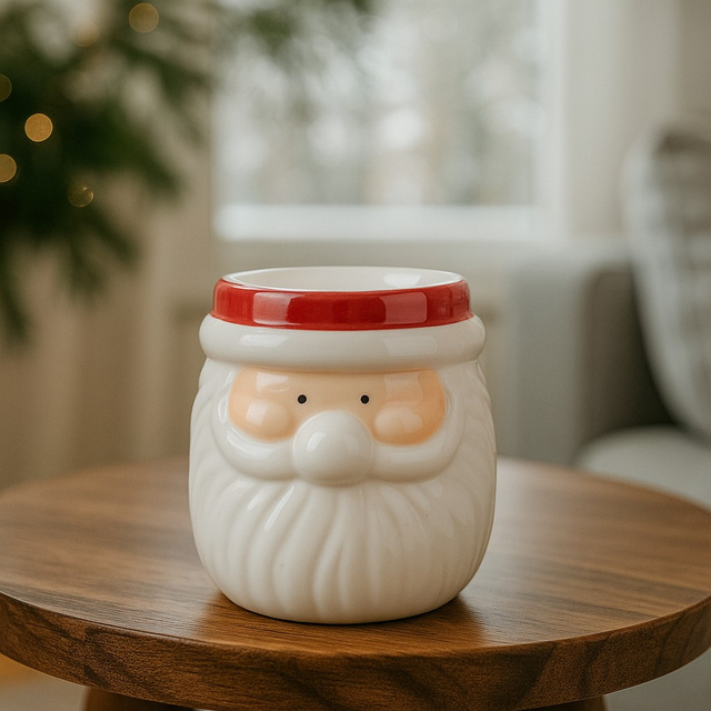 Semineu din ceramică cu lumânări parfumate, 8 cm