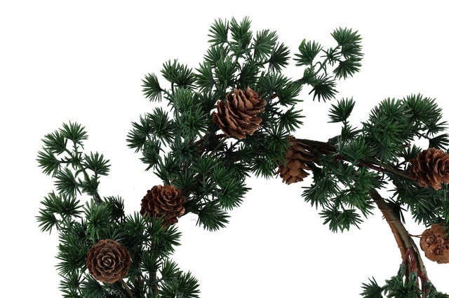 Coroană de Crăciun din crenguțe și conuri de pin, Ø 35 cm
