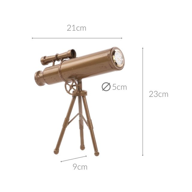 Ceas pentru living TELESCOP, metal, 23 cm