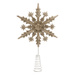 Varf pentru brad, fulg de nea cu sclipici, 22 cm