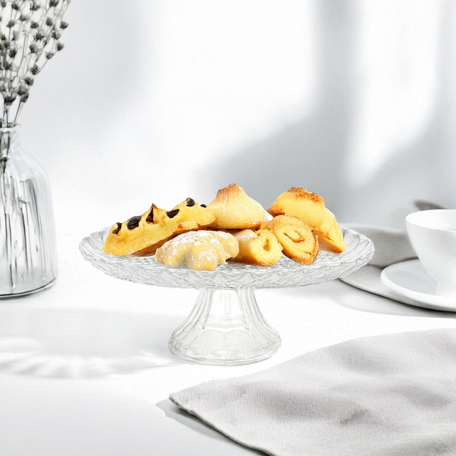 Farfurie de tort, sticla, Ø 28,5 cm