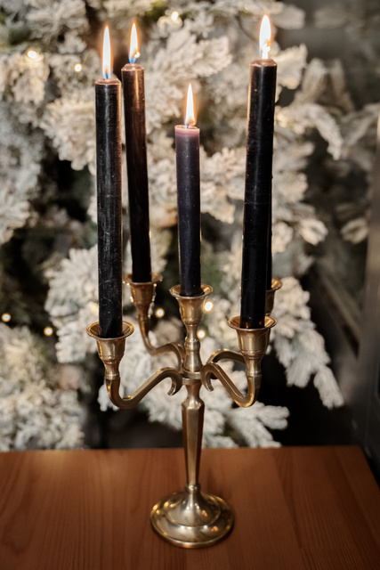 Sfeșnic metalic 22 cm, auriu