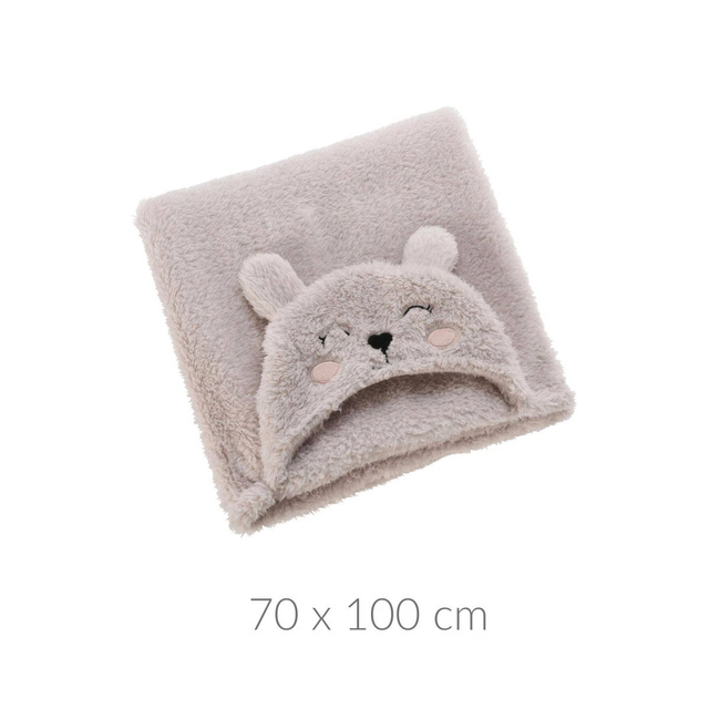 Hanorac cu gluga pentru copii Teddy, cu urechi, 70 x 100 cm