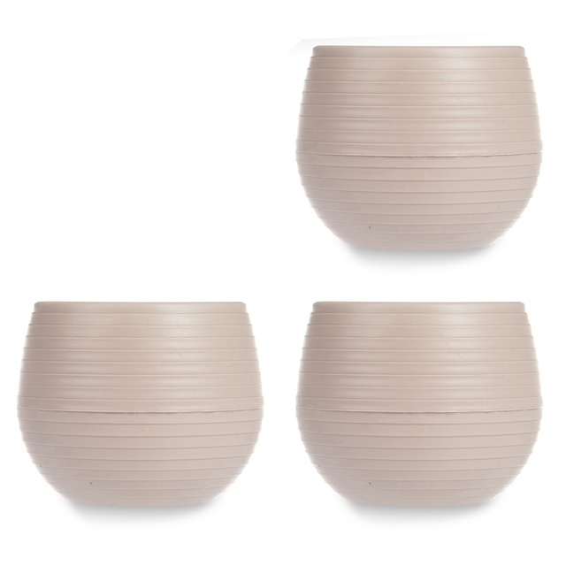 Ghivece de flori cu auto-udare, plastic, 3 buc, Ø 14 cm