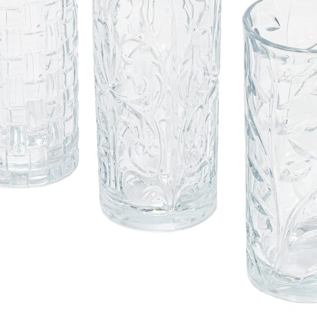 Set 3 pahare cu model, 380 ml