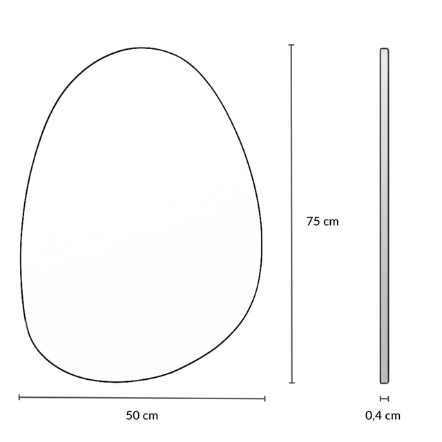 Oglindă decorativă suspendată ASYM, 75 x 55 cm