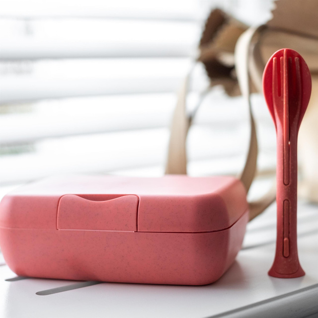  Cutie de prânz cu compartimente CANDY READY + set de tacâmuri, 4 elemente, KOZIOL