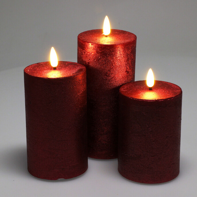 Lumânări decorative LED Ø 7,5 cm, 3 buc.