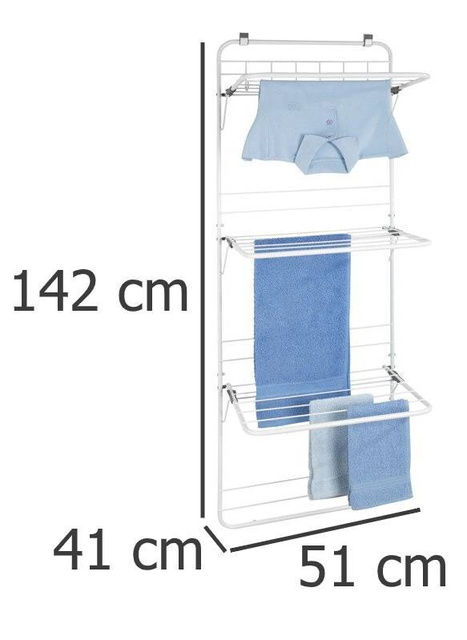 Uscător de rufe cu 3 brate reglabile, 142x51x41 cm, WENKO