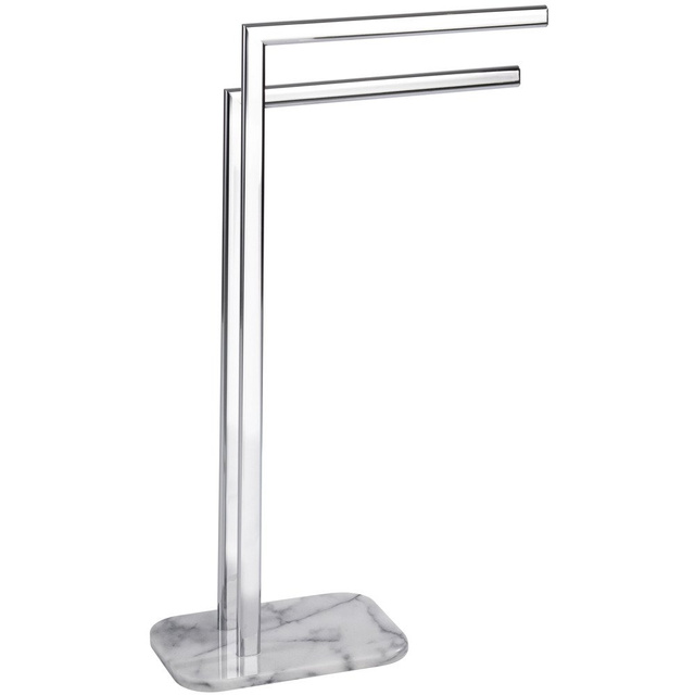 Suport prosoape de baie Baza de marmură ONYX, piatră naturală - 2 brațe, crom, WENKO