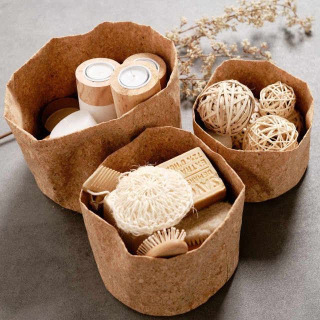 Set 3 cosuri depozitare Simplicity, din pluta