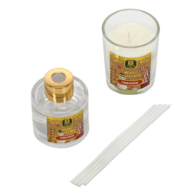 Set de parfum ulei 40 ml + lumânare, scorțișoară