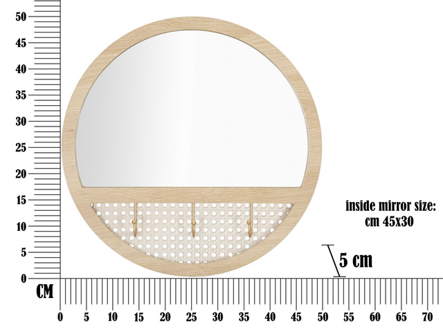 Oglindă de perete FUJI, Ø 50 cm