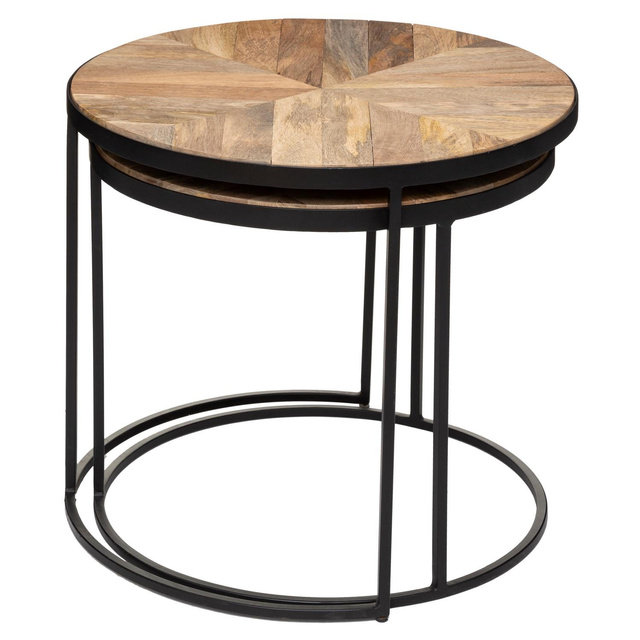 Set de masute de cafea Basile, blaturi din lemn