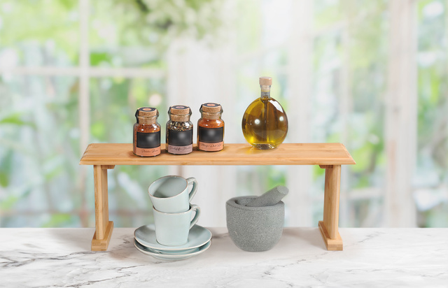 Raft pentru blat de bucătărie din bambus, 58 x 15 cm, Kesper