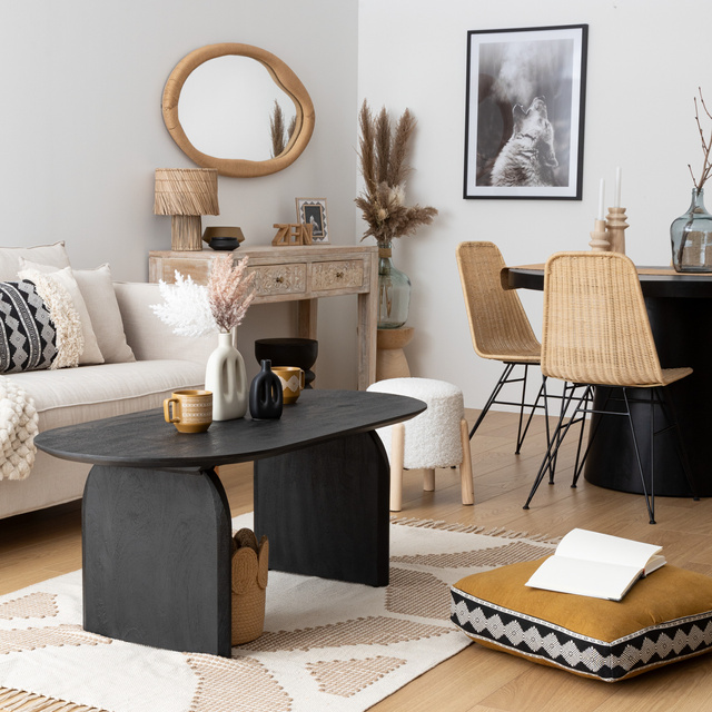 Oglindă LAIA cu ramă de sfoară, 58 × 114 cm