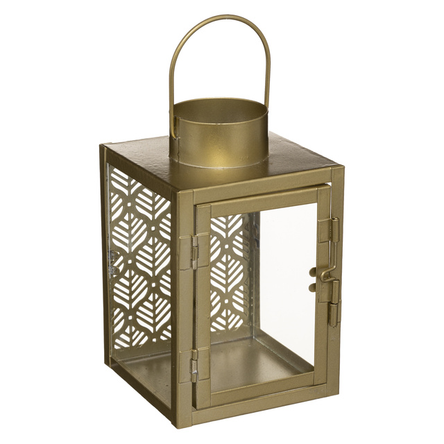 Felinar din metal GOLD cu model ajurat