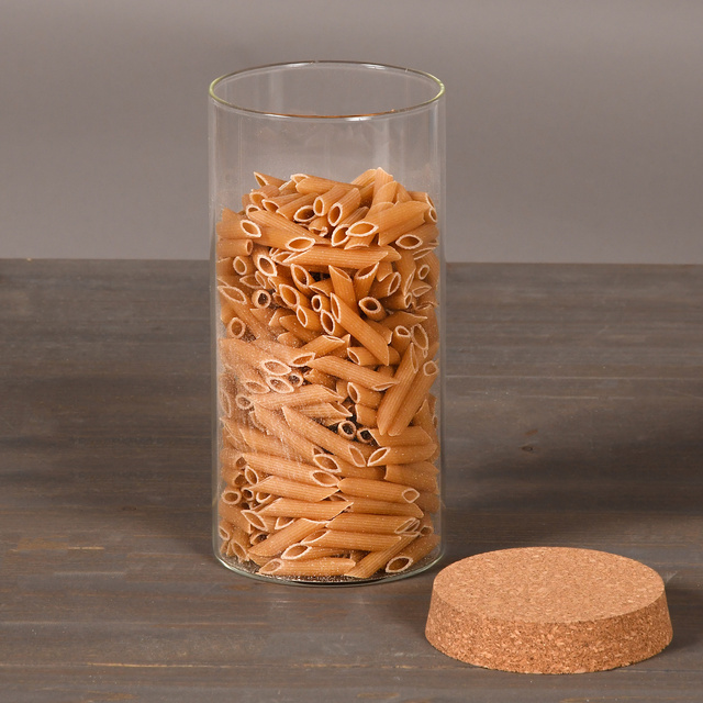 Recipient de sticlă pentru bucătărie cu capac din plută