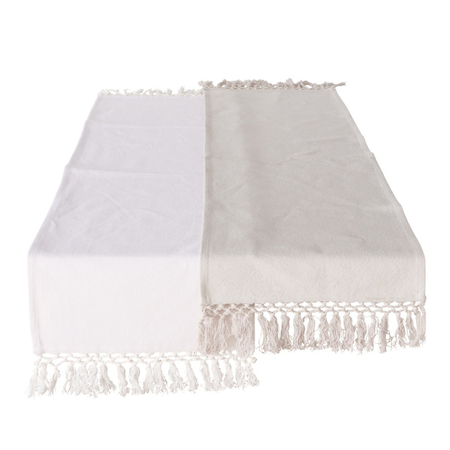 Traversa de masă din bumbac Linou, 140 x 40 cm