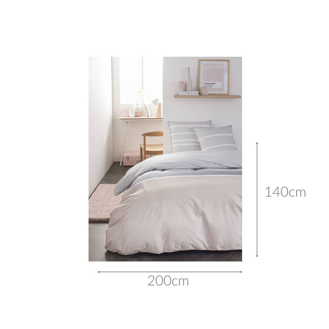 Lenjerie de pat din bumbac SOFT PINK, reversibila