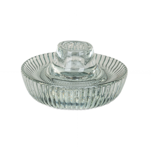 Suport lumanari cu nervuri din sticlă ARTY