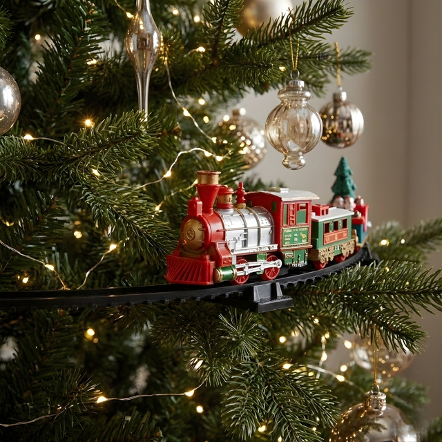 Trenuleț de Crăciun pentru brad, 23 de elemente, Ø 87,5 cm