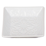 Savoniera cu un ornament elegant, suport ceramic pentru baie - WENKO