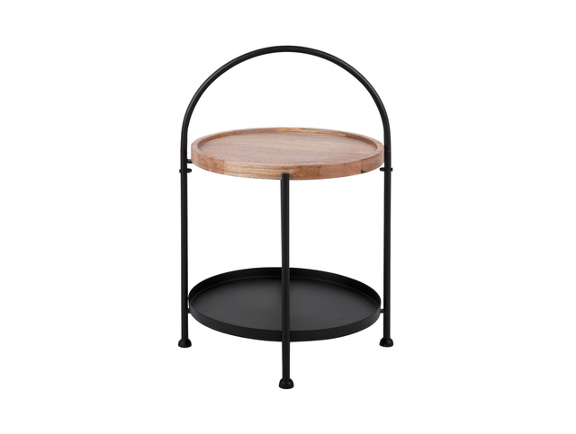 Micul masă de cafea rotundă TRAY cu blat din lemn de mango, Ø 39 x 55 cm