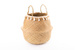 Coș decorativ, iarbă de mare, țesut, Ø 31 cm, cu franjuri