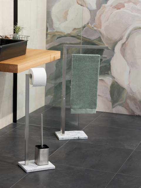 Suport metalic pentru hartie igienica si perie de toaleta APRILIA, Wenko