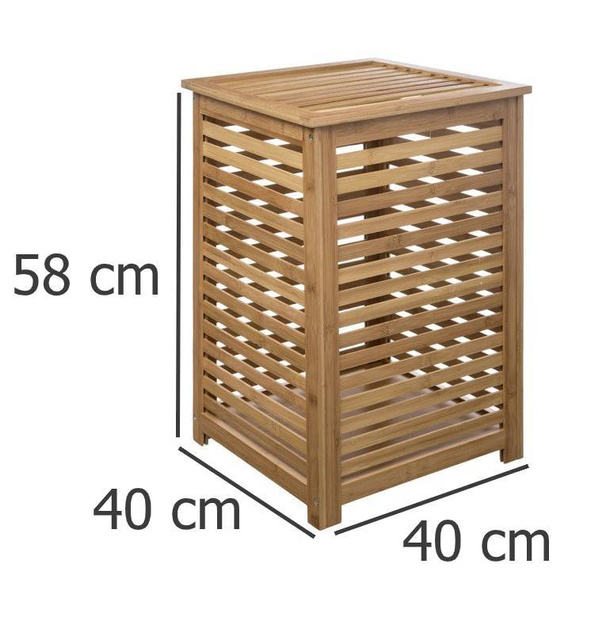 Coș pentru rufe Sicela din bambus, 40 x 40 x 58 cm