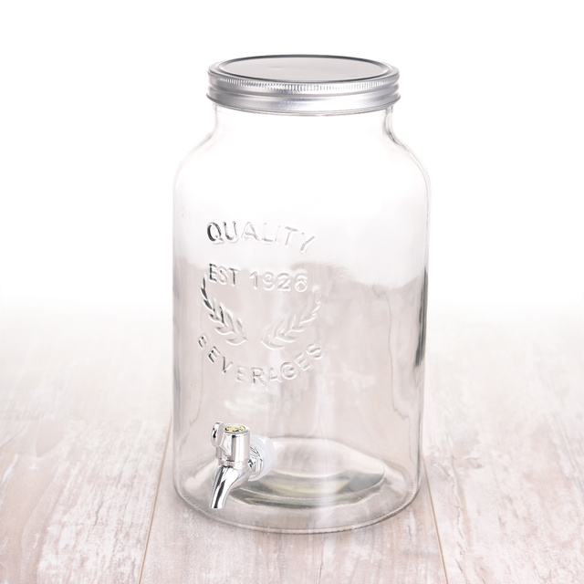 Borcan cu robinet si capac, EH Excellent Houseware, 5,5 L, Transparent