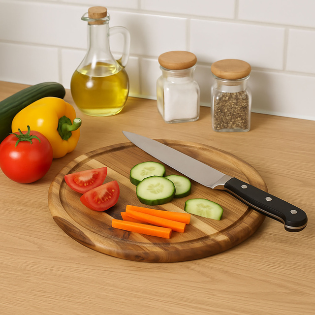 Tavă, rotunda, lemn de salcam, Ø 25 cm, Kesper