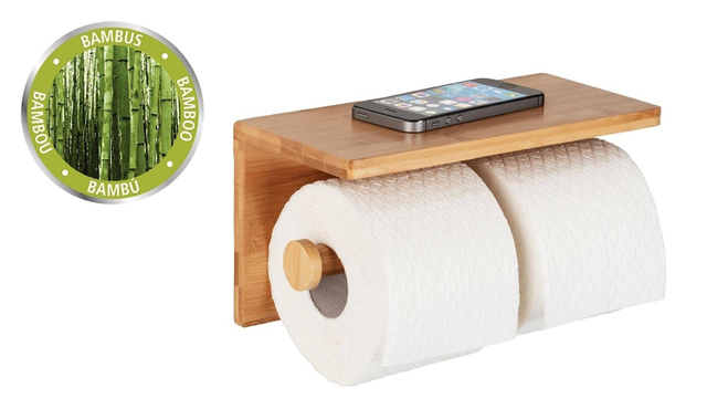 Suport pentru role de toaleta BAMBOO, bambus, Wenko