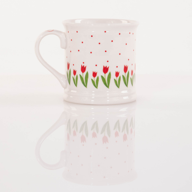 Cana pentru cafea si ceai Danique, model cu lalele, 420 ml