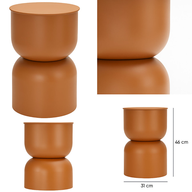 Masa coloană DISA, mată, Ø 31 cm, portocalie