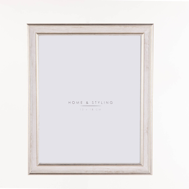 Ramă foto, imitație de lemn alb, 24 x 29 cm