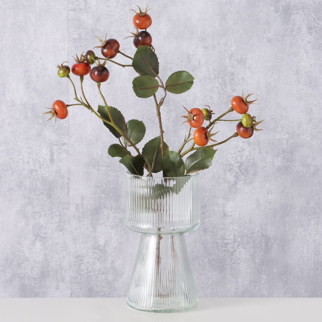 Vaza din sticla  Imano, sticla  canelata, 18 cm