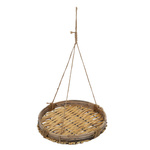 Ghiveci suspendabil din bambus si rattan, Ø 30,5 x 50 cm