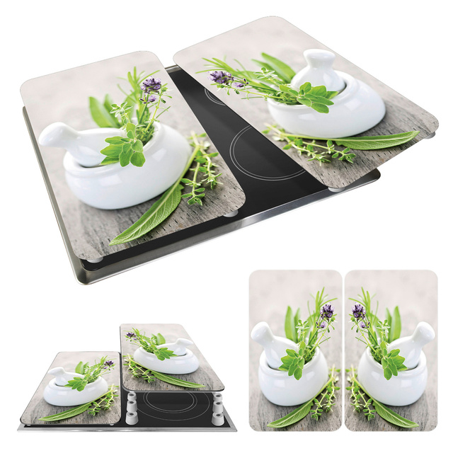Plăci de protecție din sticlă HERB GARDEN pentru aragaz – 2 bucăți, WENKO