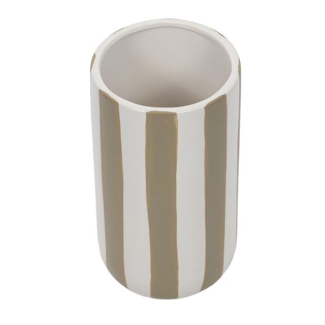 Vaza din ceramica cu dungi verticale groase, Ø 12 x 20 cm