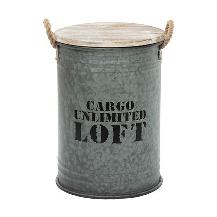 Coș decorativ în trei dimensiuni, metalic cu capac din lemn