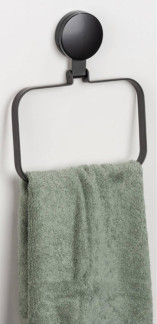 Suport pentru prosop PAVIA Static-Loc, negru, Wenko