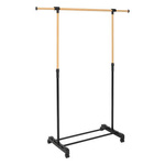 Suport din metal și plastic cu efect de lemn pentru haine