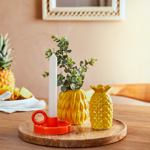 Suport de lumânare ceramic YUCATAN cu mâner mare