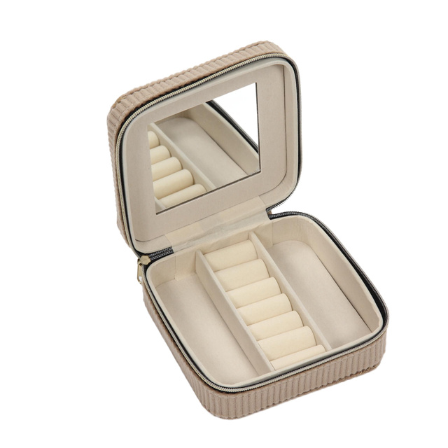 Cutie pentru bijuterii, catifea, 12 x 12 x 5 cm