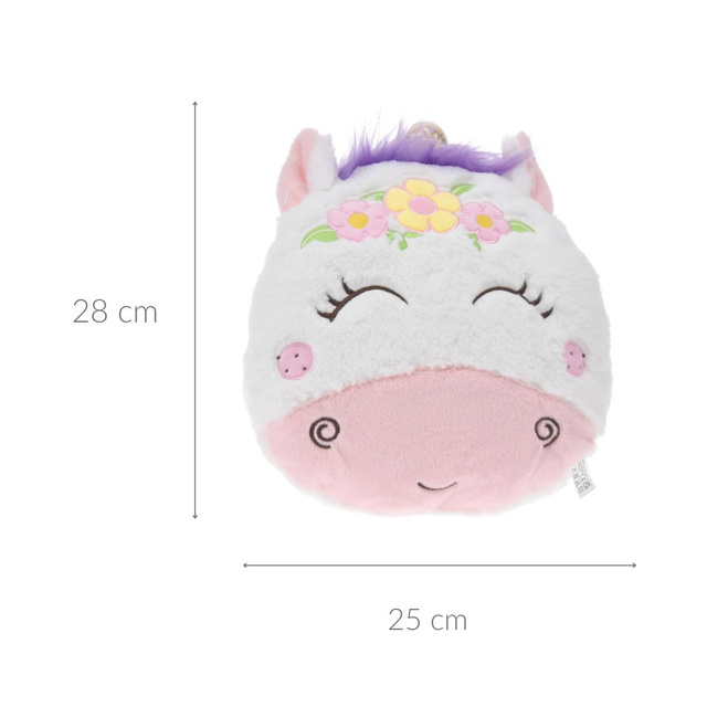 Perna de plus unicorn cu o banda de flori, 28 x 25 x 10 cm